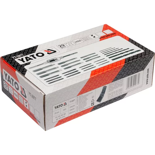 YATO Súprava závitníkov 29ks, M3, M4, M5, M6, M8, M10, M12 (YATO náradie) - obr. 2