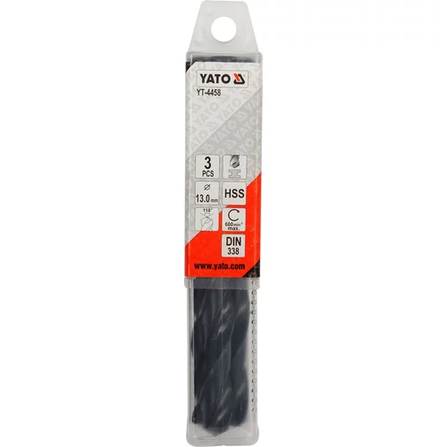 Vrták na kov 13,0 mm HSS 3 ks /YATO/ - obr. 1