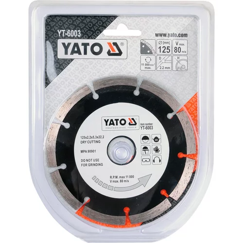 YATO Diamantový kotúč 125 x 22,2 x 2,2 mm (YATO náradie) - obr. 3