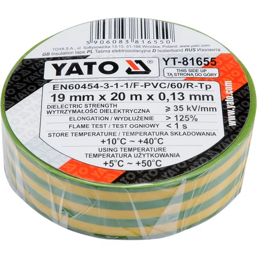 YATO Páska izolační 19mm x 20m x 0,13mm žlto-zelená (YATO náradie) - obr. 1
