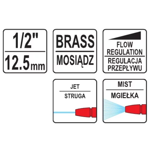 Pištoľ postrekovacia nastaviteľná 1/2