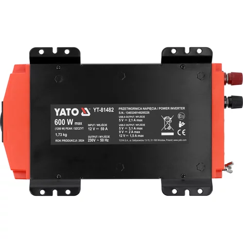 MENIČ NAPÄTIA 12/230V 600W PURE SINUS /YATO/ - obr. 4