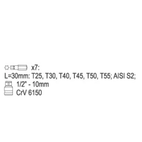 YATO Sada bitov 7 ks TORX (YATO náradie) - obr. 1