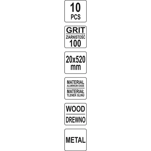 Nekonečný brúsny pás P100 20x520mm 10ks /YATO/ - obr. 3