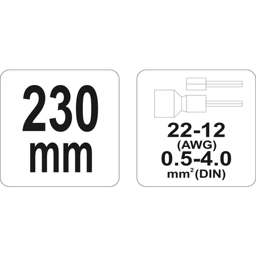 YATO Konektorové kliešte 230mm, 22-12(AWG), 0,5-4,00mm2 (YATO náradie) - obr. 2