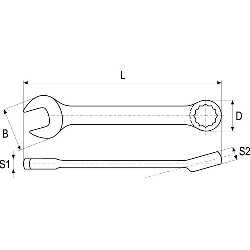 Očkoplochý kľúč 19 mm krátky /YATO/ - obr. 1