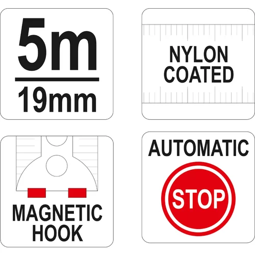 YATO Meter zvinovací 5 m x 19 mm autostop (YATO náradie) - obr. 3
