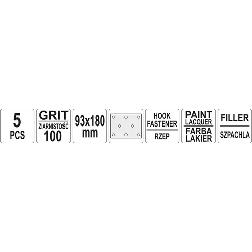 YATO Brúsny plát s otvormi P100 93x180mm 5ks (YATO náradie) - obr. 2