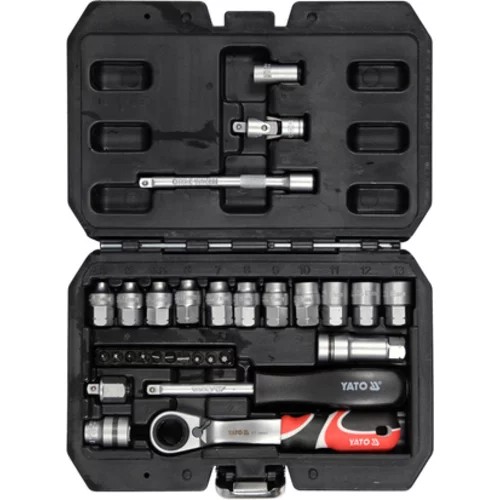 SADA PRECHODNÝCH ZÁSUVKOV SPLINE 1/4'' OBSAHUJE 29 DIELOV