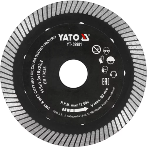 TURBO DIAMANTOVÁ ČEPEĽ 115MM NA REZANIE KERAMIKY