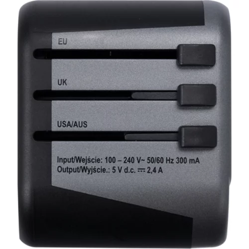 UNIVERZÁLNY CESTOVNÝ ADAPTÉR PRE VYŠE 150 KRAJÍN S 2 X USB NABÍJAČKOU 5V/2,4A /YATO/ - obr. 7