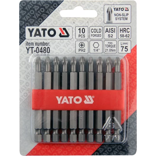 BIT sada 10 ks PH2x75 /YATO/ - obr. 1