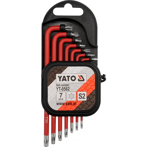 YATO Sada kľúčov TORX s otvorom 7 ks