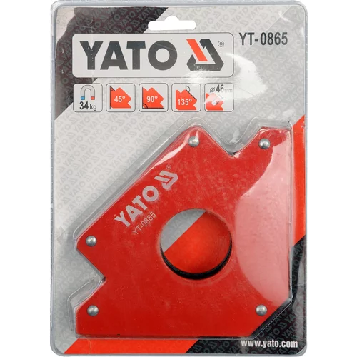 YATO Uholník magnetický 122x190x25mm na zváranie s otvorom (YATO náradie) - obr. 1