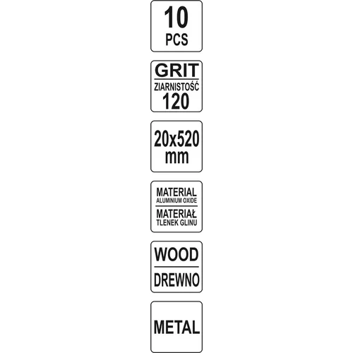 YATO Nekonečný brúsny pás P120 20x520mm 10ks (YATO náradie) - obr. 3