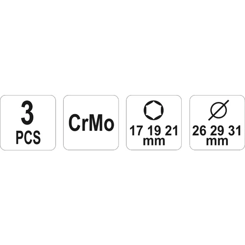 Sada nástrčných kľúčov na alu ráfky 3ks /YATO/ - obr. 5