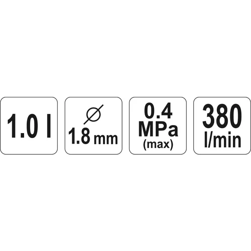 YATO Pištoľ na lakovanie s nádržou 1,0l 1.8mm (YATO náradie) - obr. 2