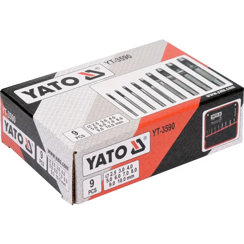 Sada priebojníkov na kožu 9 ks /YATO/ - obr. 2