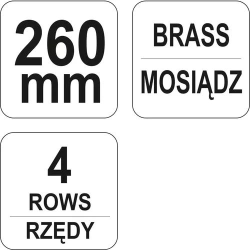 Drôtená kefa ručná 260 mm mosadz-4 rady /YATO/ - obr. 2