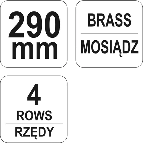 Drôtená kefa ručná 290 mm mosadz -4 rady /YATO/ - obr. 2
