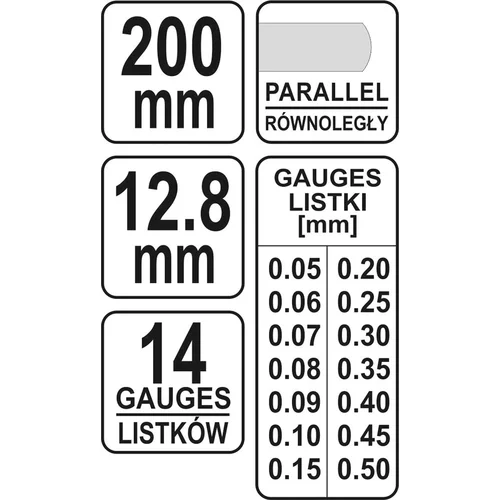 YATO Škáromer 200 x 12,8 mm 14 ks (YATO náradie) - obr. 2