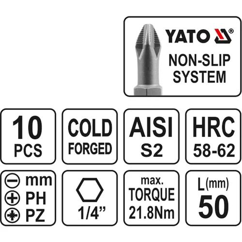YATO Sada bitov 1/4