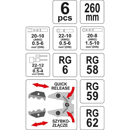 YATO Konektorové kliešte 260 mm sada (YATO náradie) - obr. 4
