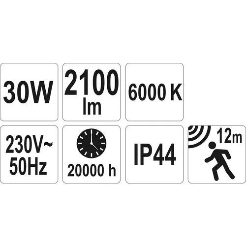 YATO LED lampa/reflektor 30W pohybový senzor (YATO náradie) - obr. 5