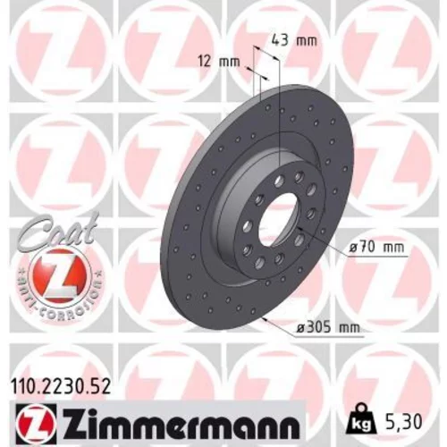 Brzdový kotúč ZIMMERMANN 110.2230.52