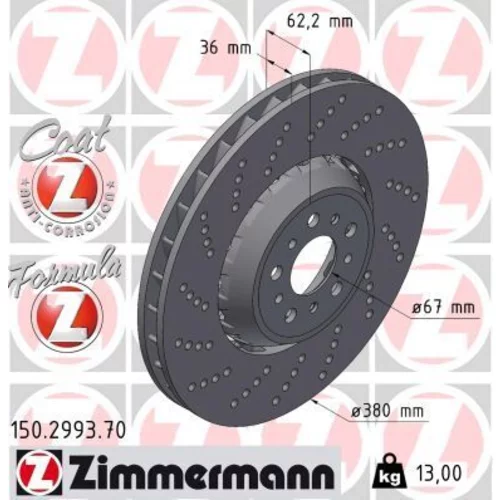 Brzdový kotúč Zimmermann 150.2993.70