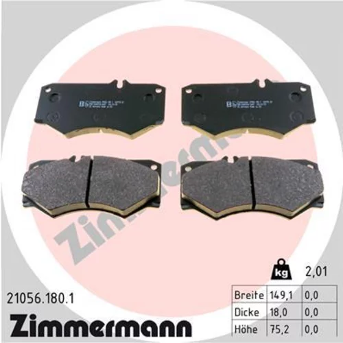 Sada brzdových platničiek kotúčovej brzdy ZIMMERMANN 21056.180.1