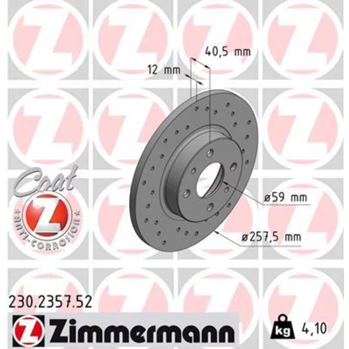 Brzdový kotúč ZIMMERMANN 230.2357.52