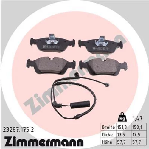 Sada brzdových platničiek kotúčovej brzdy Zimmermann 23287.175.2