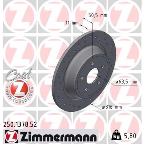 Brzdový kotúč ZIMMERMANN 250.1378.52