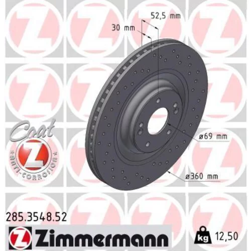 Brzdový kotúč 285.3548.52 /Zimmermann/