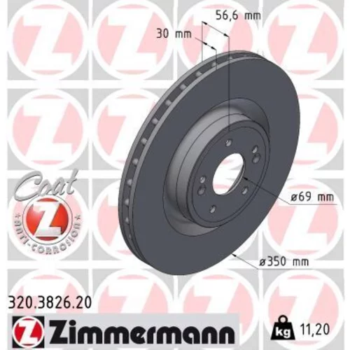 Brzdový kotúč ZIMMERMANN 320.3826.20