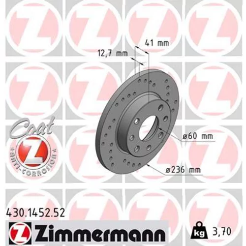 Brzdový kotúč ZIMMERMANN 430.1452.52