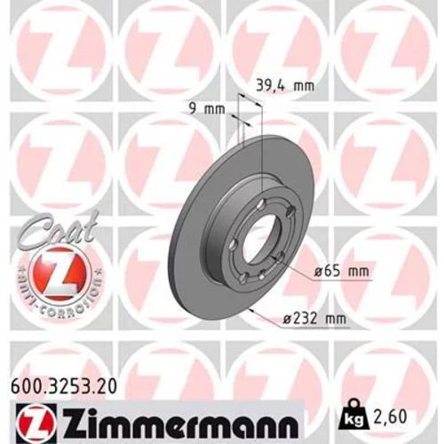 Brzdový kotúč Zimmermann 600.3253.20