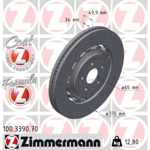 Brzdový kotúč ZIMMERMANN 100.3390.70