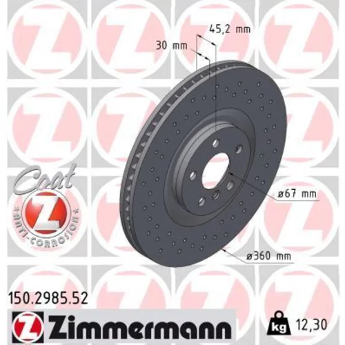 Brzdový kotúč ZIMMERMANN 150.2985.52