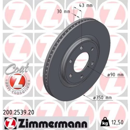Brzdový kotúč ZIMMERMANN 200.2539.20