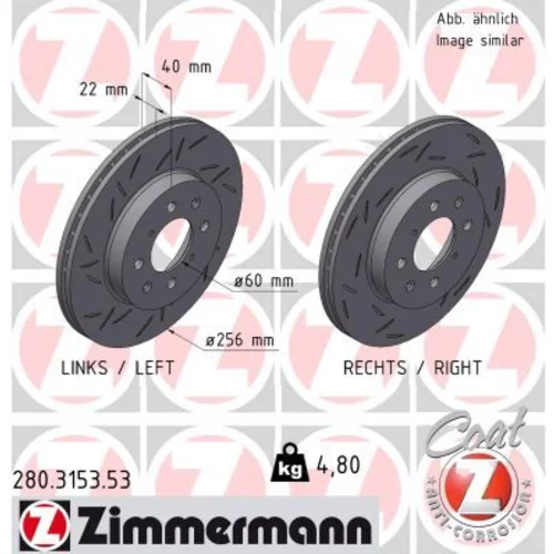 Brzdový kotúč ZIMMERMANN 280.3153.53