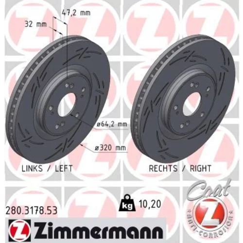 Brzdový kotúč ZIMMERMANN 280.3178.53