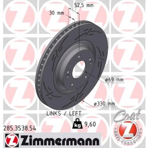 Brzdový kotúč ZIMMERMANN 285.3538.54