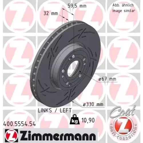 Brzdový kotúč ZIMMERMANN 400.5554.54