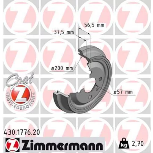 Brzdový bubon ZIMMERMANN 430.1776.20
