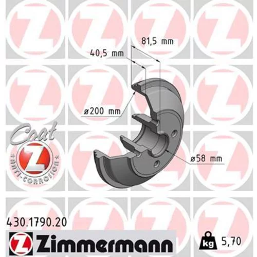 Brzdový bubon ZIMMERMANN 430.1790.20