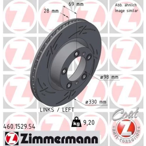 Brzdový kotúč ZIMMERMANN 460.1529.54