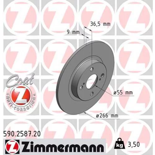 Brzdový kotúč ZIMMERMANN 590.2587.20