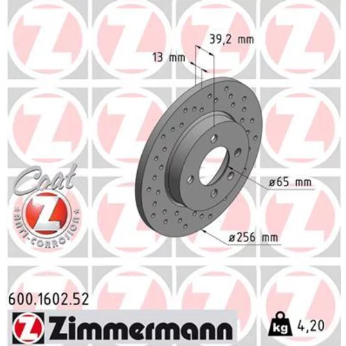 Brzdový kotúč ZIMMERMANN 600.1602.52